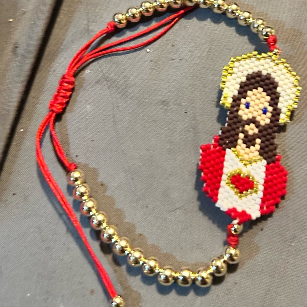 Handcrafted Beaded Bracelet with Jesus